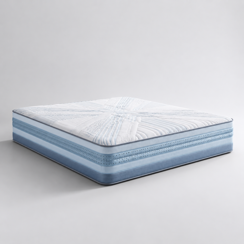 Angle view of the Nuvora Air Plus premium cooling mattress
