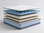 Exploded view of Nuvora Air Plus layers showing ventilated comfort grid and airflow