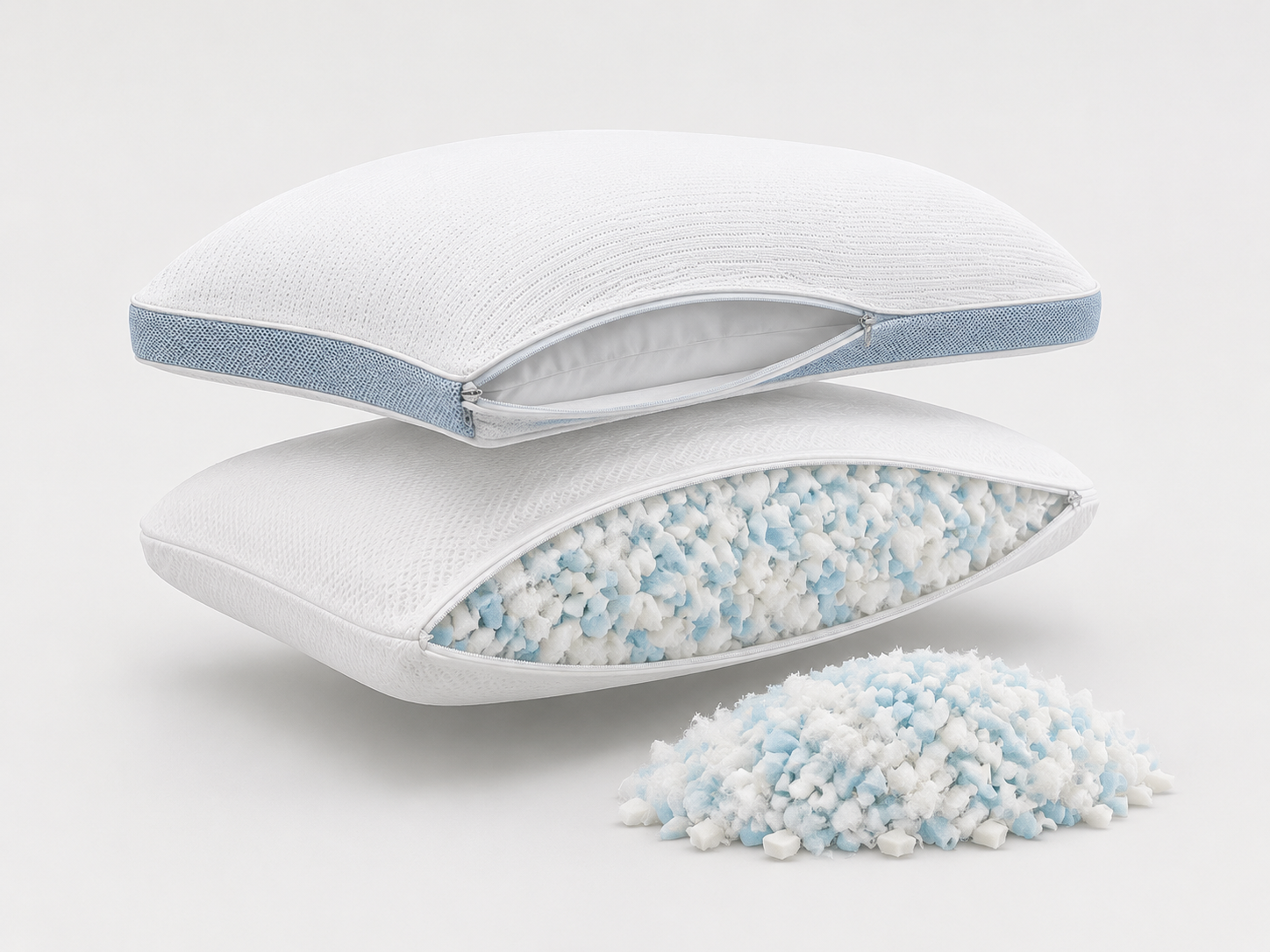 Nuvora Arc pillow removable shredded foam and cooling fiber fill