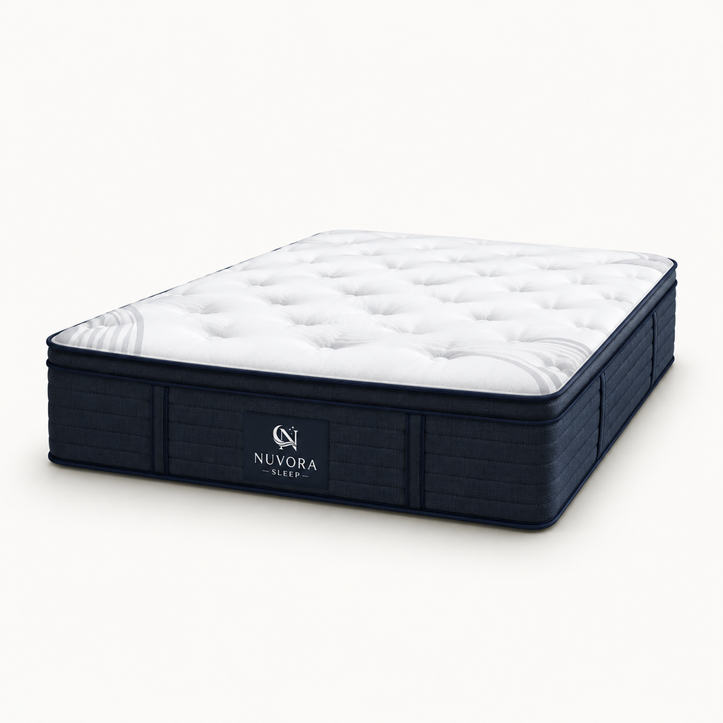 Nuvora Balance hybrid mattress with breathable cover and zoned coil support