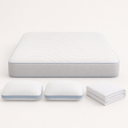 Nuvora complete cooling sleep bundle with mattress pillows and protector