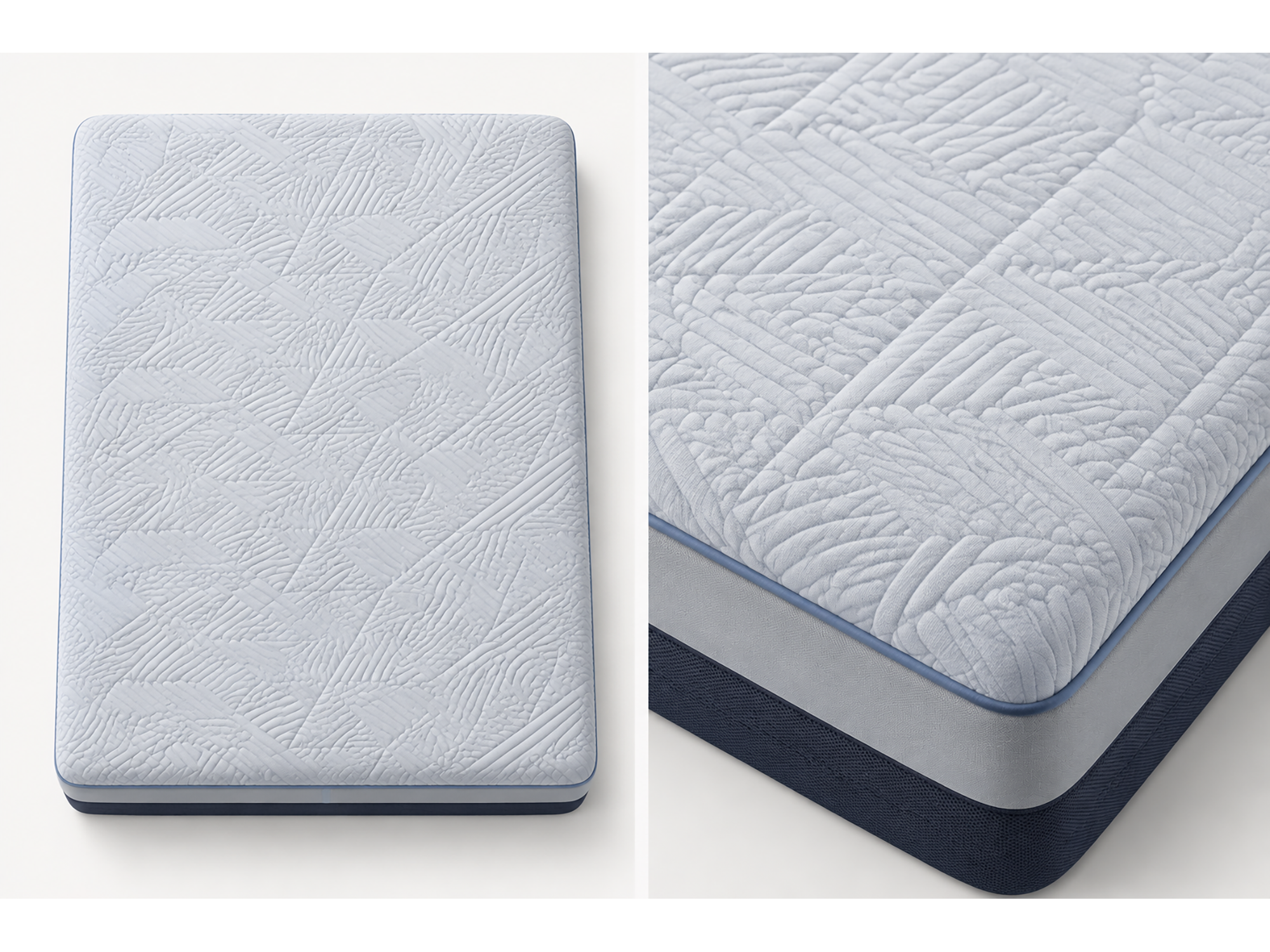 Top and close angle views of the Nuvora Chill mattress cover