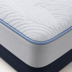 Close-up of the Nuvora Chill mattress cover piping and side fabric