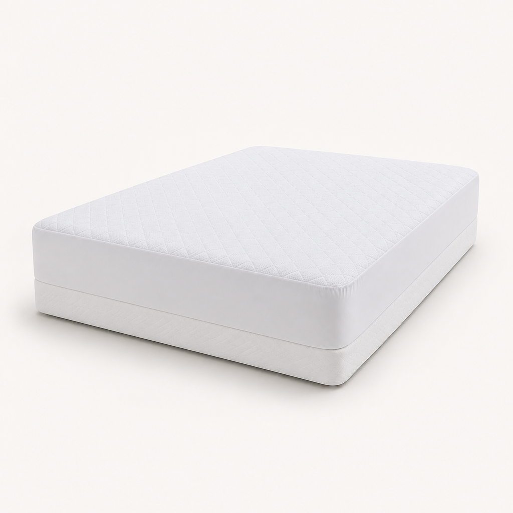 Nuvora Shield cooling mattress protector angled view