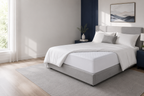 Nuvora Shield mattress protector in a calm bedroom