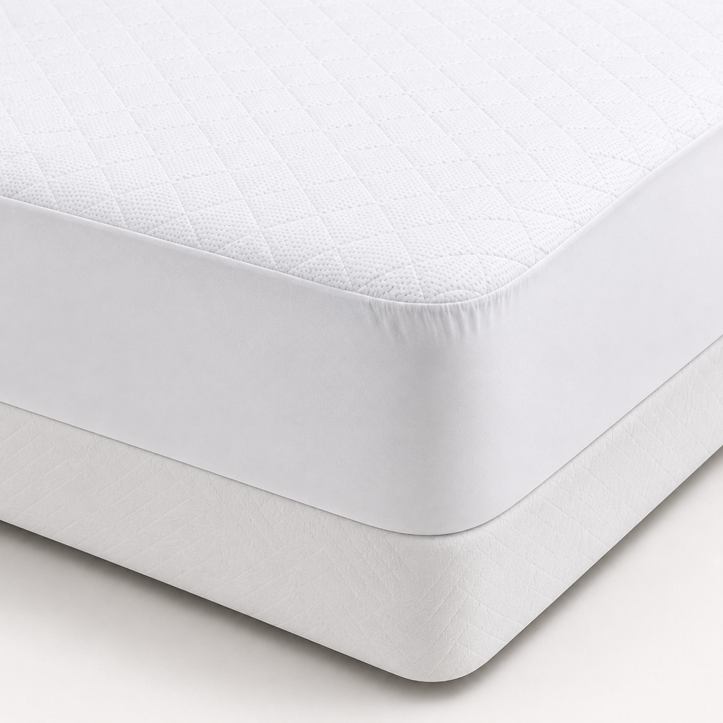 Nuvora Shield mattress protector quiet stretch side panel